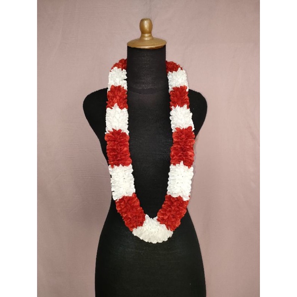 Kalung Penyambutan Merah Putih Bentuk O Tanpa Sambungan