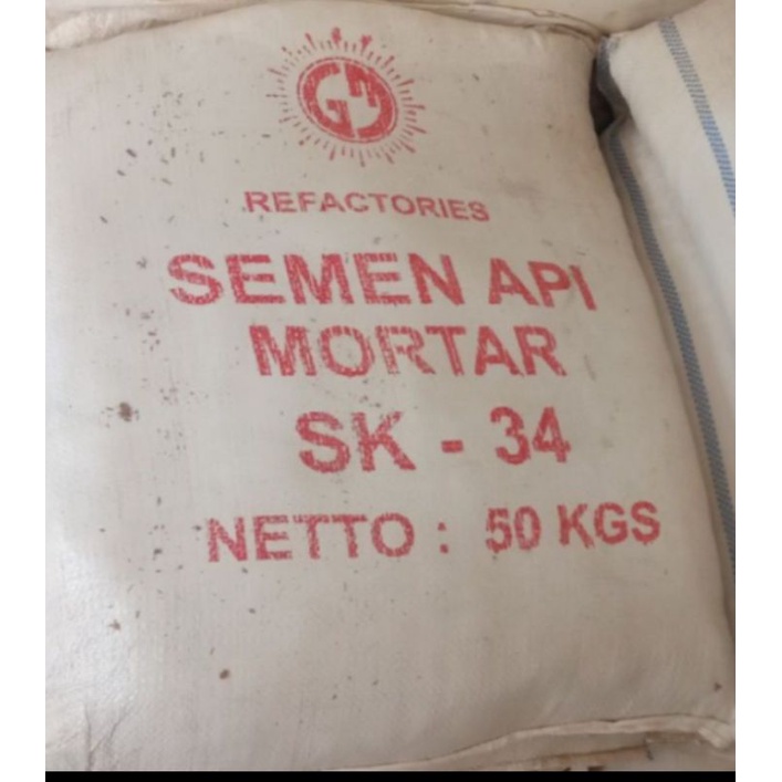 Semen Mortar sk-34, Eceran per 5 kg, Tahan di suhu 1400°c, (Khusus untuk pemasangan Bata Api)