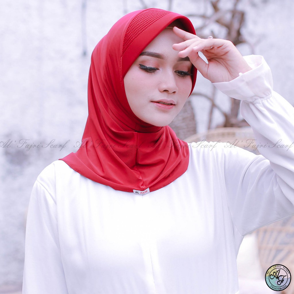 Hijab instan sport LINEAR bergo alfajri Kerudung Olahraga