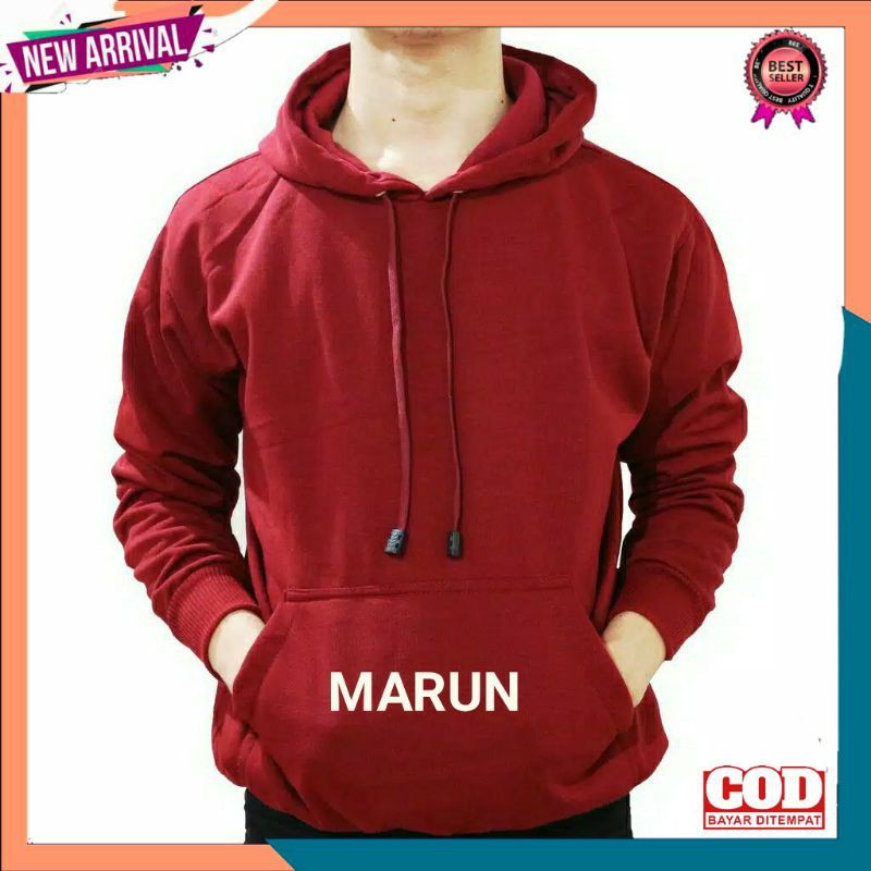 HOODIE Wanita Sweater Pria Polos Laki Laki Perempuan XL-Hoodie Marun