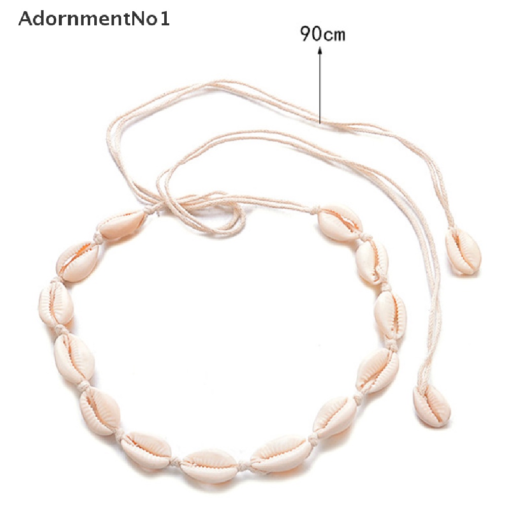 (AdornmentNo1) Kalung Choker Rantai Gaya Bohemia Liontin Kerang Laut Untuk Perhiasan Wanita / Pantai