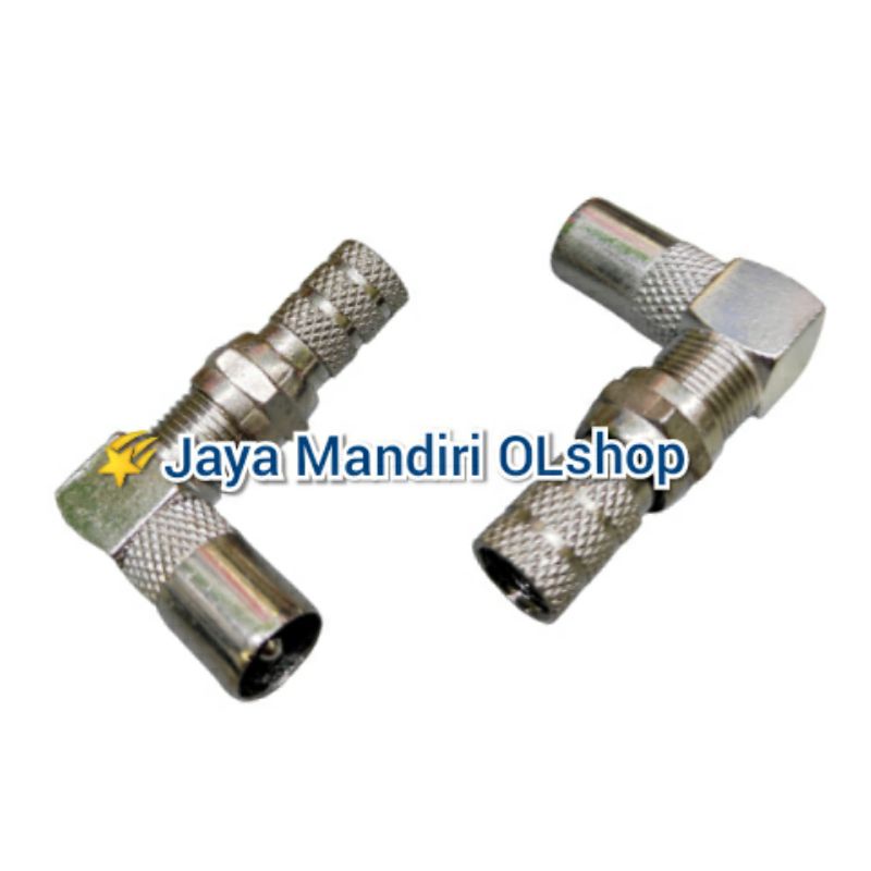 Connector Jack F to TV L Male Set / Jack TV L Drat Besi + Konektor Drat ( L Drat Set )