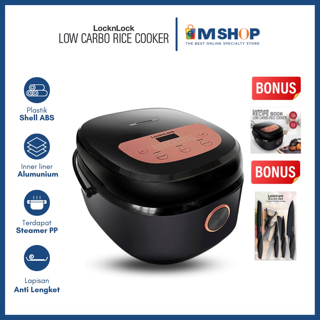 Jual Lock N Lock Low Carbo Rice Cooker 2L Penanak Nasi Rendah Gula