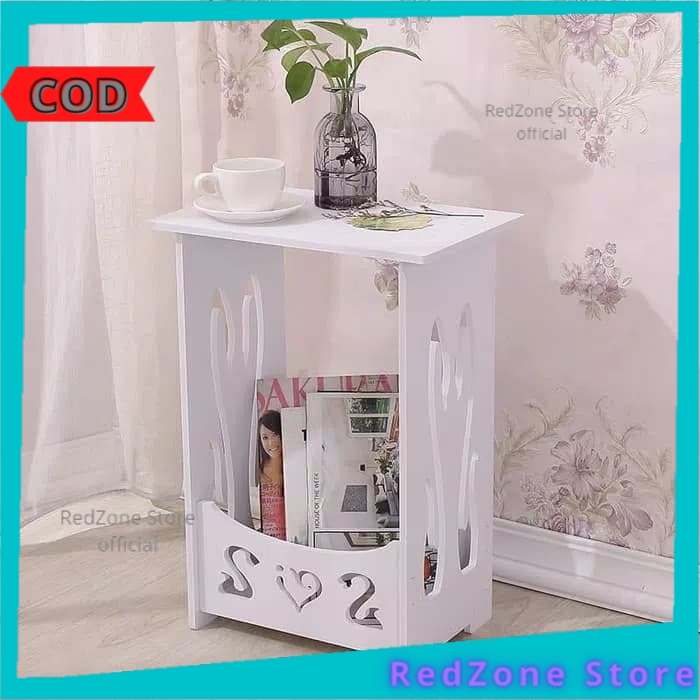 Meja Sudut Minimalis Ruang Tamu Kamar Tidur Vintage Kecil Coffe Table Dekorasi Rumah Aesthetic Rak B