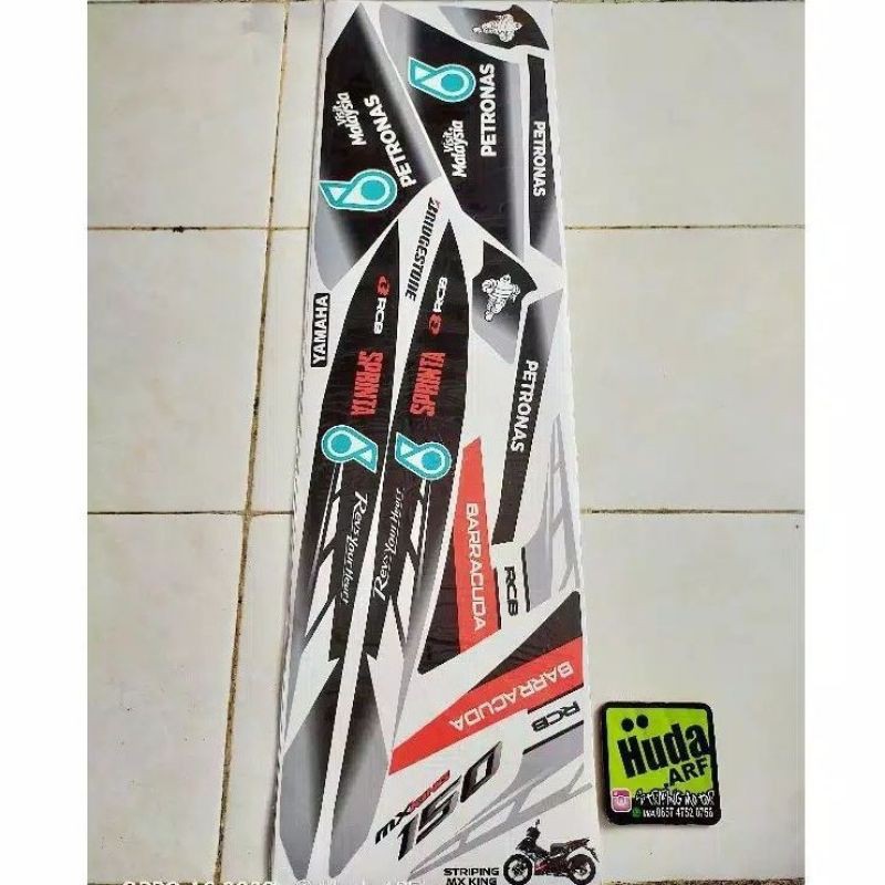 stripping sticker lis motor variasi Yamaha Jupiter mx king 150 motif Petronas warna hitam