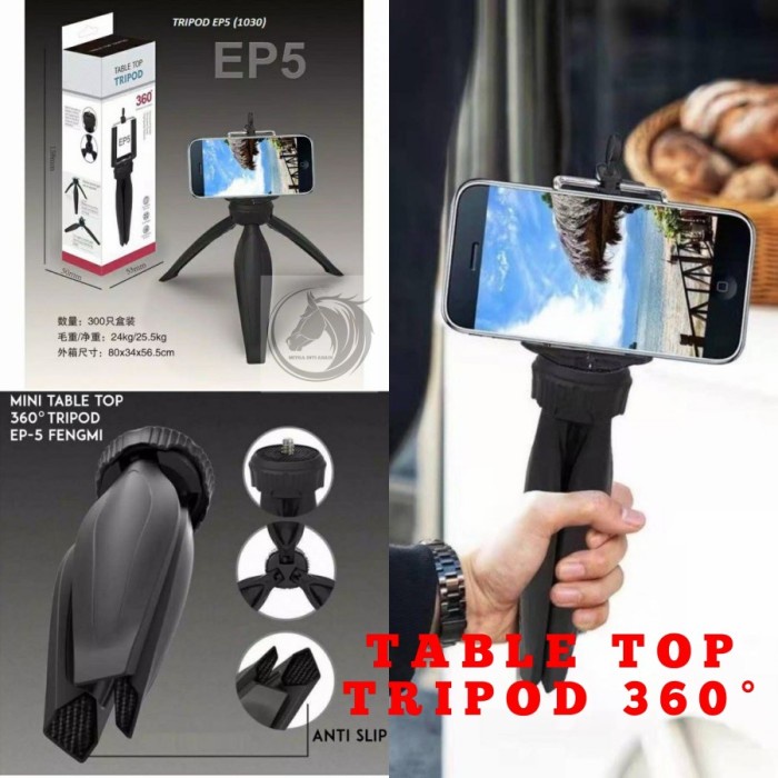 TRIPOD MINI STAND EP5 PLUS HOLDER U / MINI TABLE TOP TRIPOD 360 DEGREE