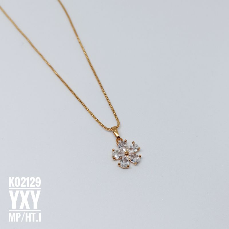 Kalung Yaxiya Bunga Zircon Gold K02129