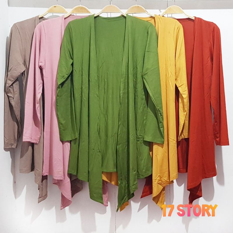 CARDIGAN KAOS WANITA POLOS LENGAN PANJANG SIZE L XL XXL 3XL 5L JUMBO BAHAN PREMIUM