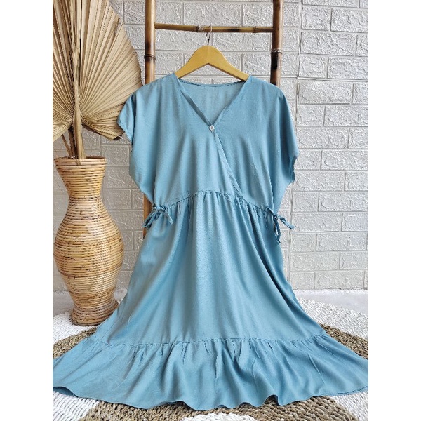 Daster Kimono Pendek || Daster Kimono Polos || Dres Kimono || Daster Rayon || Daster Rayon Busui || Daster Ruffle Busui-WARDAH