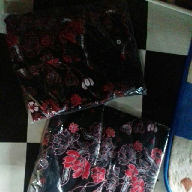 Batik Couple Keluarga Sania Ruffle Ori Ndoro Jowi Dnt Motif Sakura Merah Termurah Shopee