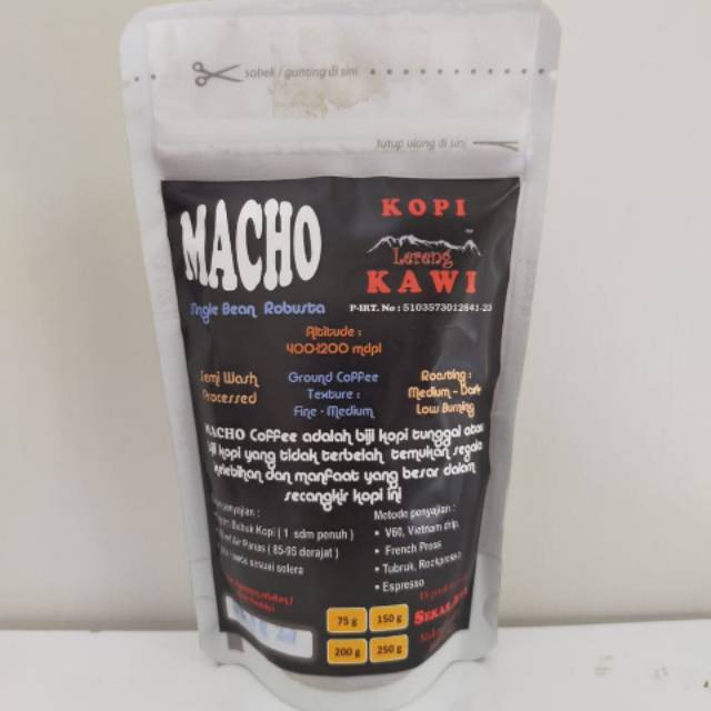 

Kopi Macho kemasan 75 g