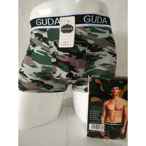 CELANA DALAM BOXER PRIA BAHAN IMPORT MOTIF ARMY ALL SIZE M FIT XL