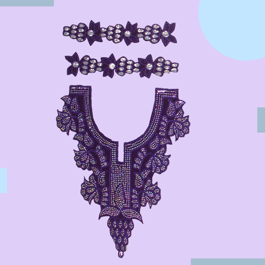 Kerah Renda Bordir Full Payet Model S12585 OA