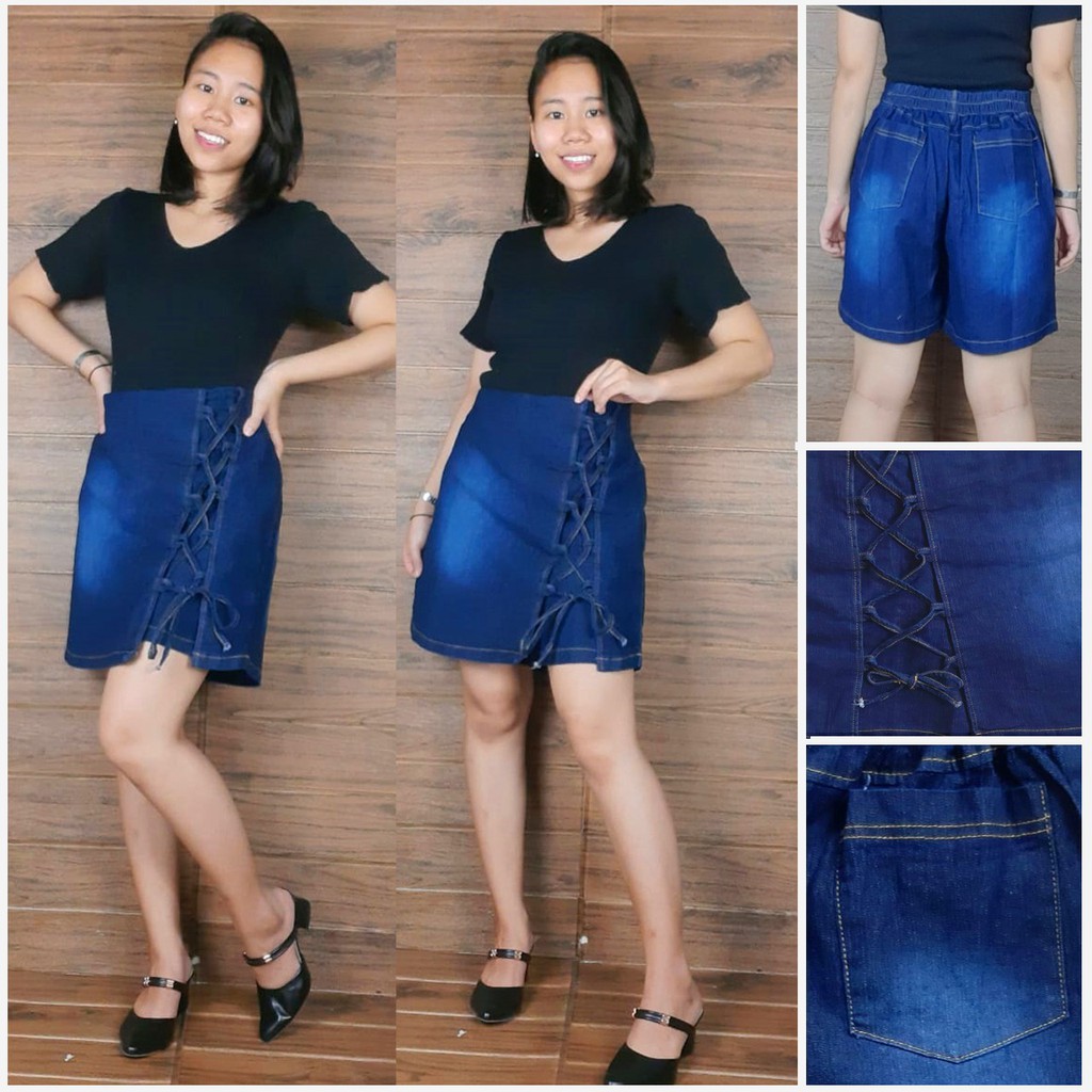 Sb Collection Celana Rok Dewi Hot Pant Jeans Jumbo Wanita