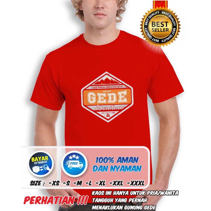 KAOS ADVENTURE PRIA - PENDAKI - OUTDOOR - BAJU DISTRO - GUNUNG GEDE - LBSK OUTSHIRT  (190714)