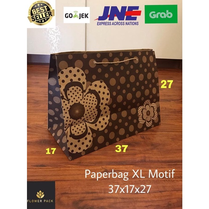 

(TERLARIS) DIJUAL PAPERBAG MOTIF XL 37X17X27 TAS KERTAS TAS BELANJA GOODIE BAG