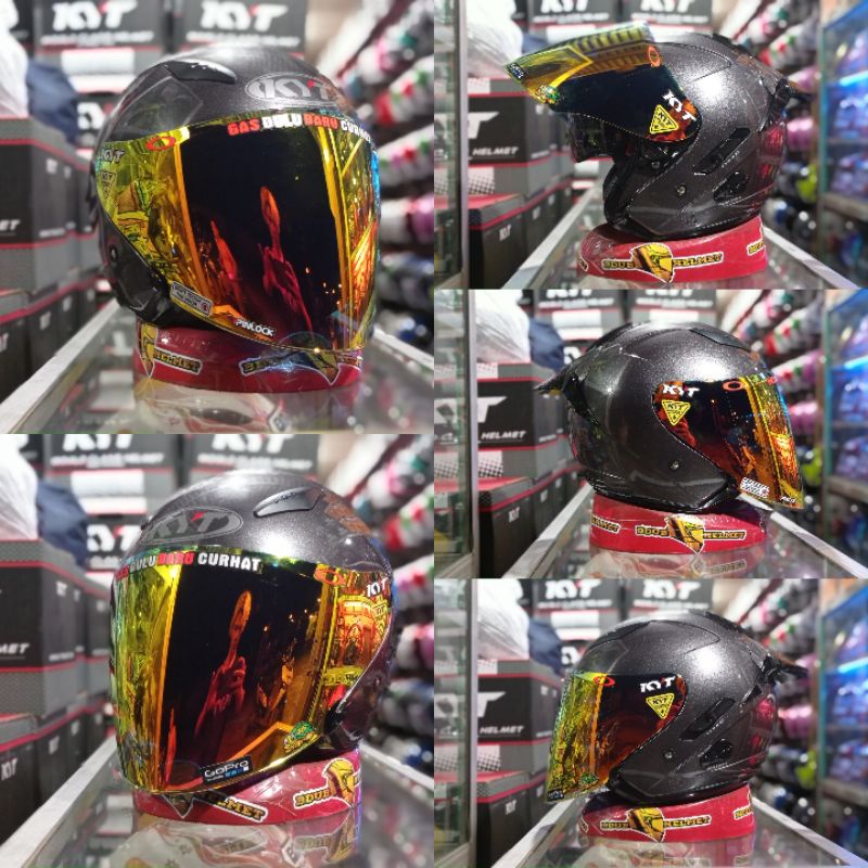 HELM KYT GALAXY  WHITE PAKET GANTENG KACA VENOM 100% ORIGINAL SNI~DOT-H-v-red/blue+spoile7