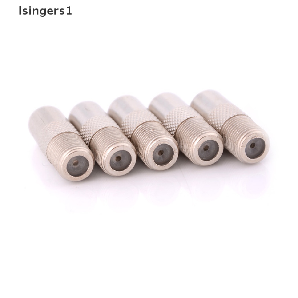 (lsingers1) 5pcs Adapter Konverter TV Tipe F Female Ke RF Coax Aerial Male