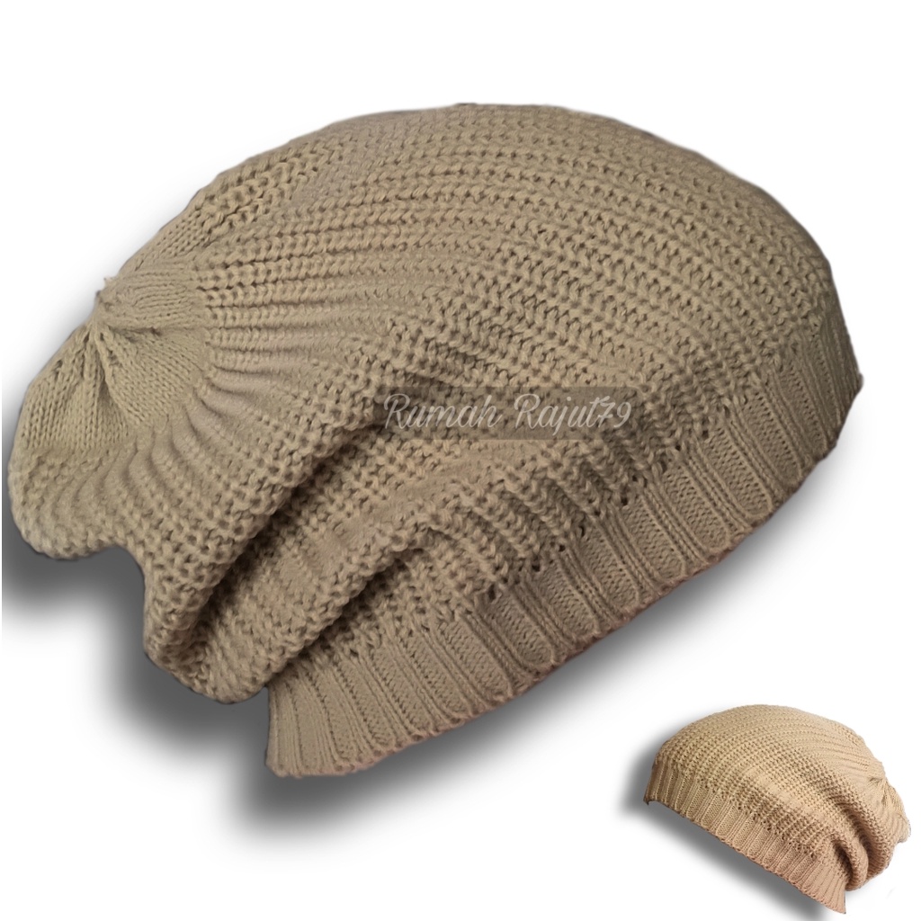 Bannie Hat Rajut Unisex Pria Wanita Dewasa Motif Seker Kupluk Topi Knit Polos Premium