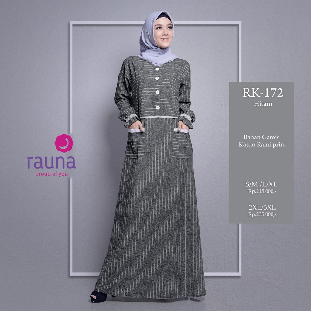 GAMIS TERBARU 2021 RAUNA RK-172 HITAM