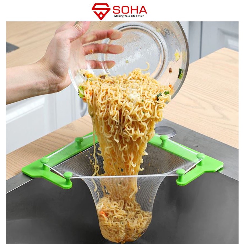 ART-017 Jaring Saringan Wastafel Dapur Kitchen Hanging net anti mampet segitiga saringan sudut Dapat
