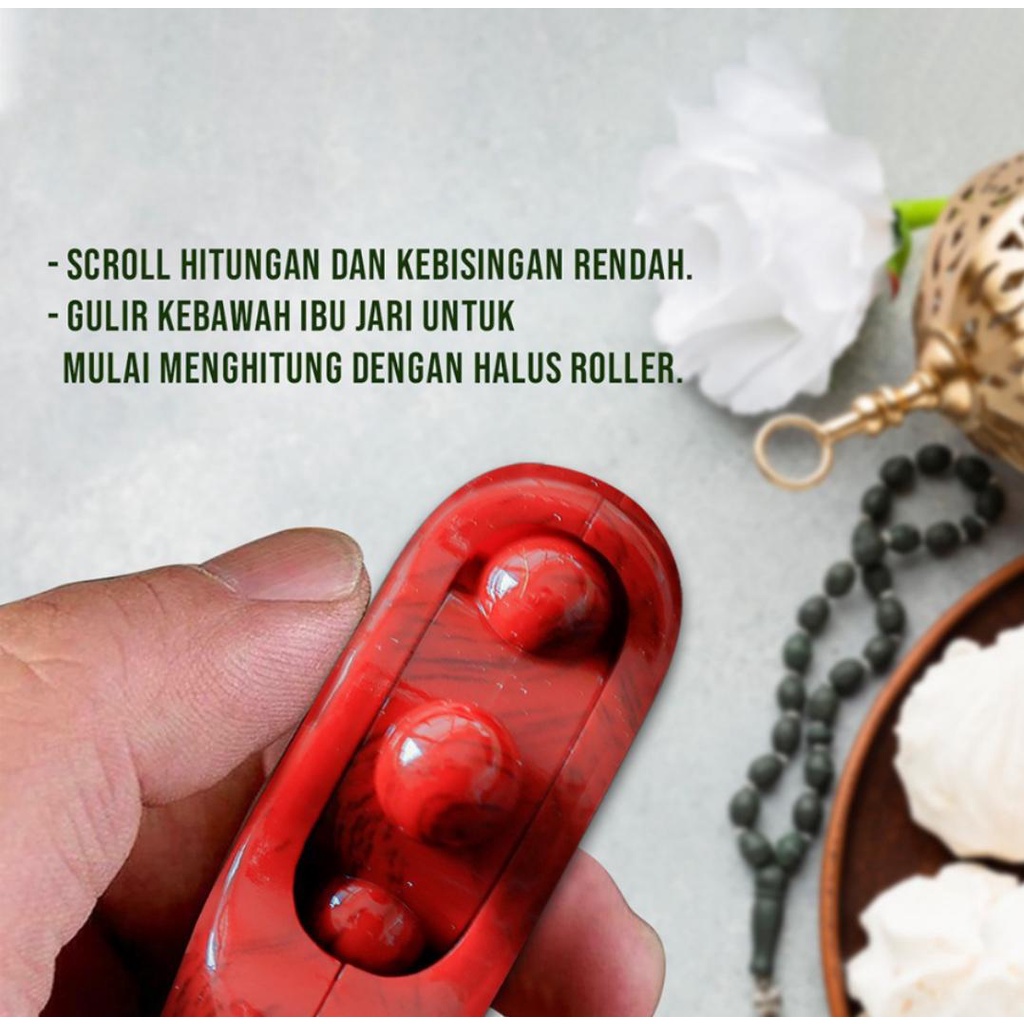 Tasbih Digital LED Kayu Manik Alat Hitung Motif Kayu Tally Counter Compas