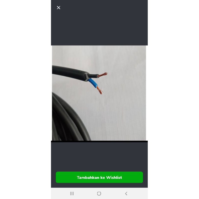 Kabel Serabut nyyhy 2 x 6 mm meteran