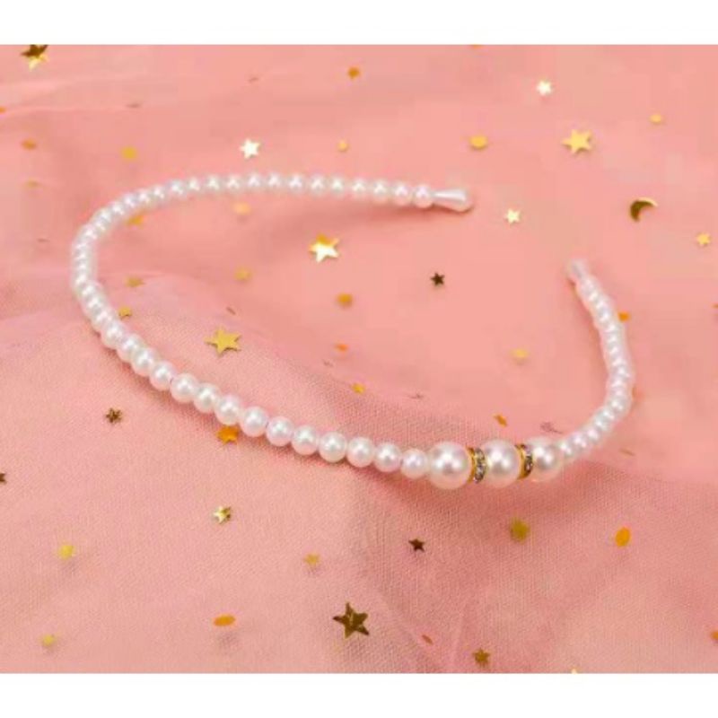 Bando Mutiara Korea Headband Wanita Aksesoris Rambut Pearl