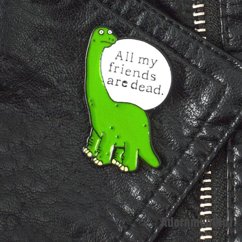 (Adornmentno1) Bros / Pin Bahan Metal Desain Dinosaurus Hijau Enamel Untuk Aksesoris Pakaian