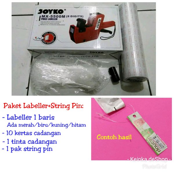 

PAKET alat cetak label harga price labeller kertas tinta string loop lock pin tali plastik lingkar
