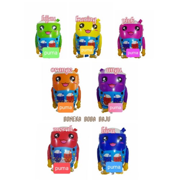 balon karakter boba baju