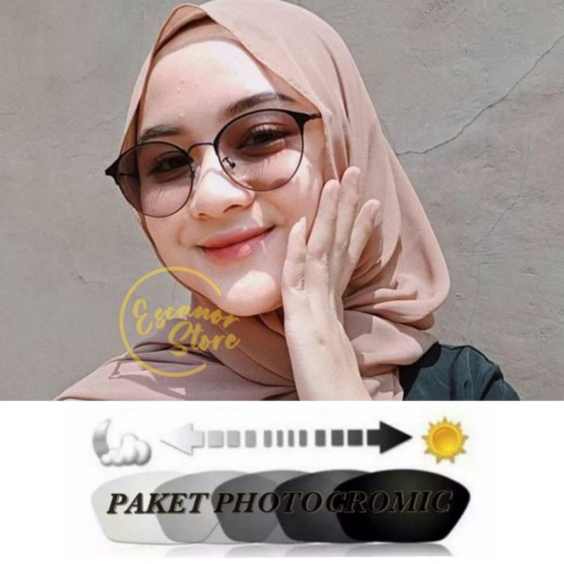 [TERMURAH] Kacamata Photocromic Korea / Anti Radiasi 2 In 1 Potokromik Photochromic Pria Wanita Fotocromic Potocromic