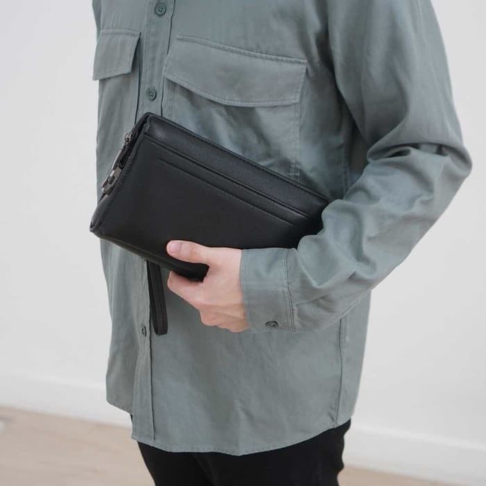 ZU65 Tas Tangan Pria Handbag Jinjing Pegang Pestaa Kulit Clutch Cowok Hand Bag Bawa Travel Pou