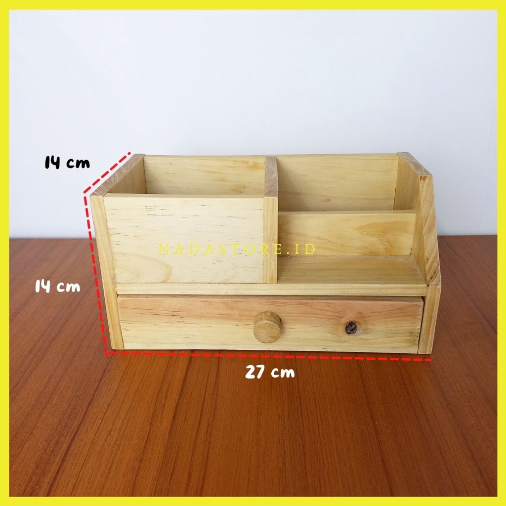 Rustic Wood Desktop Office Organizer Drawers Storage Code DO-03