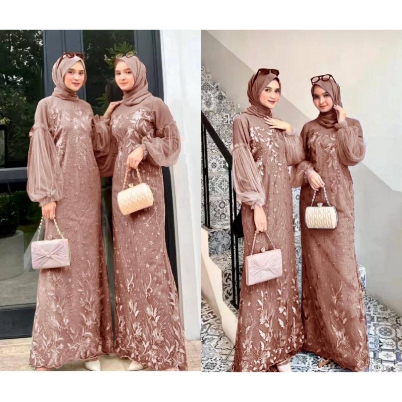 MAXI MODELA /GAMIS FULL BRUKAT /GAMIS TILLE MUTIARA /GAMIS KONDANGAN /GAMIS UNDANGAN