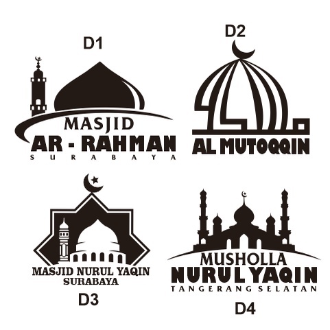 Stiker Custome Nama Masjid Dan Musholla