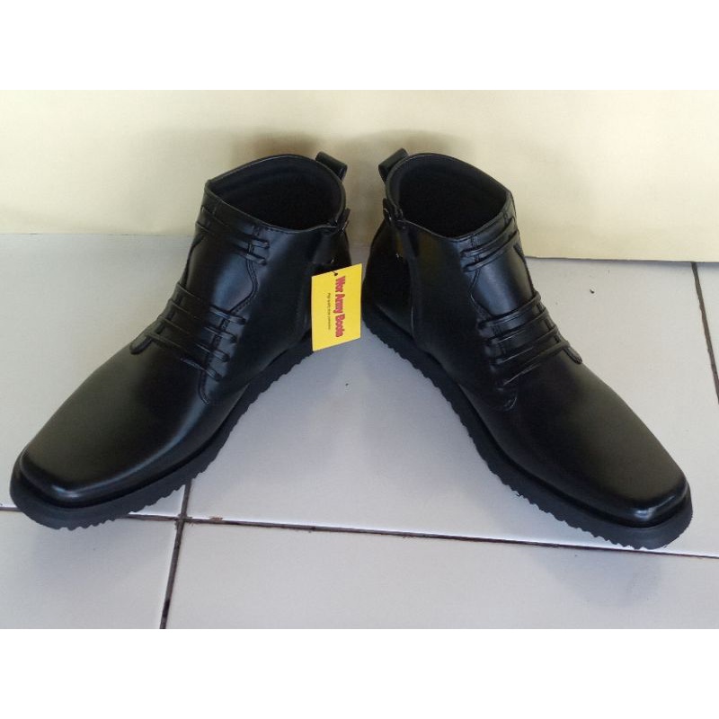 Sepatu PDH Dinas Sol Tebal kulit sapi asli  PDH Dinas POLRI TNI Security Size 39 sampai 47  by Wor Army Boots