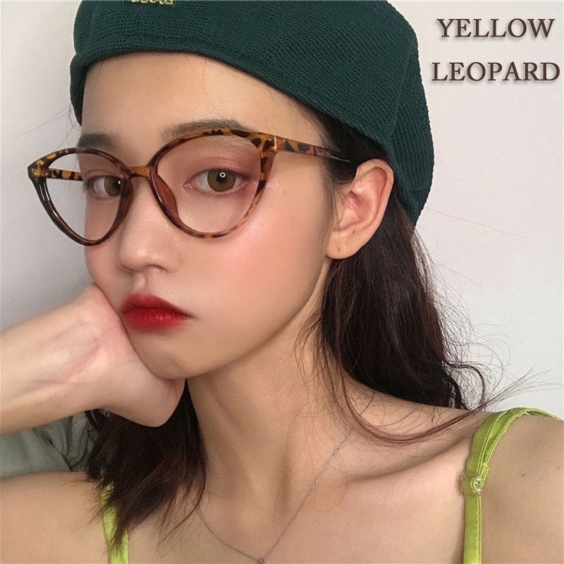 [READY] KACA MATA CAT EYE LEOPARD+LENSA KACA MATA HITAM