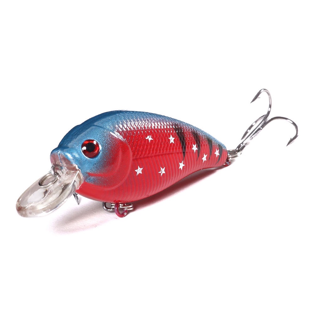 HENGJIA 1PC Crankbait short Lip Fishing Lure Floating Bionic Wobbler Crank Bait Artificial Lure Hard Bait 3D Eyes Minnow Bass Bait