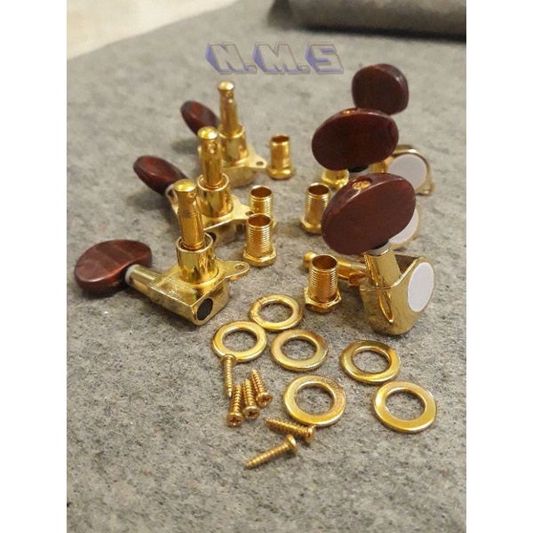 Driyer Grover Golden Boy Tuning Peg Tuning Machine Pemutar Senar Gitar Akustik  1 set