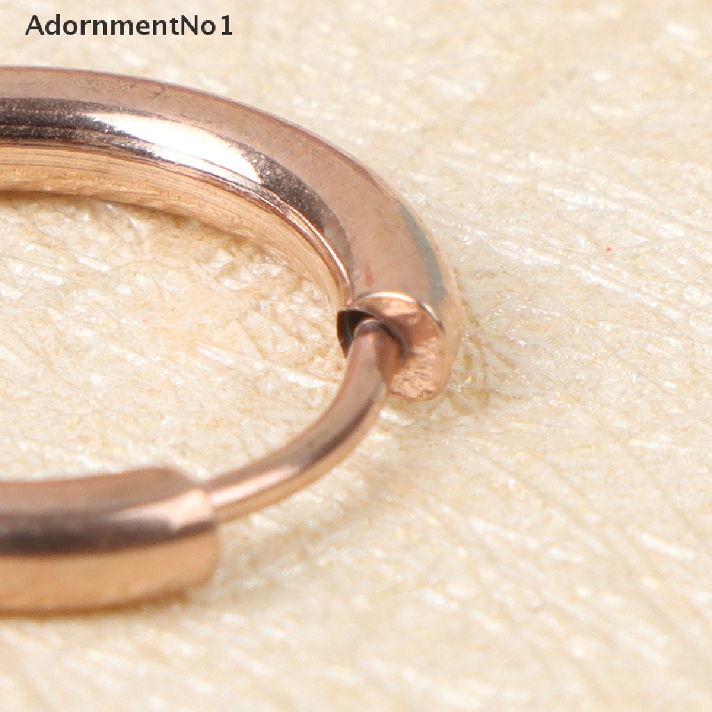(AdornmentNo1) 5pcs / lot Anting Bulat Geometri Bahan Stainless Steel Untuk Wanita