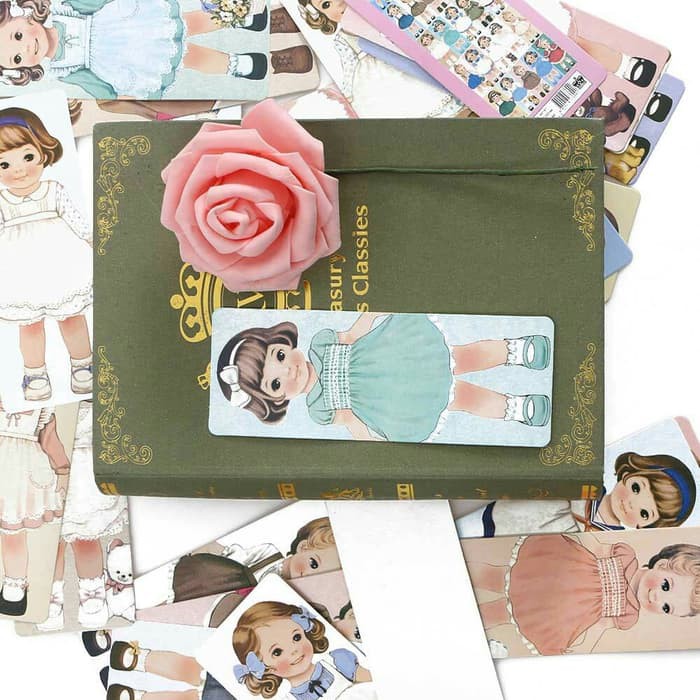 Girl Dolls Card Book Holder Set isi 30 - Bookmarker Imut Pembatas Buku