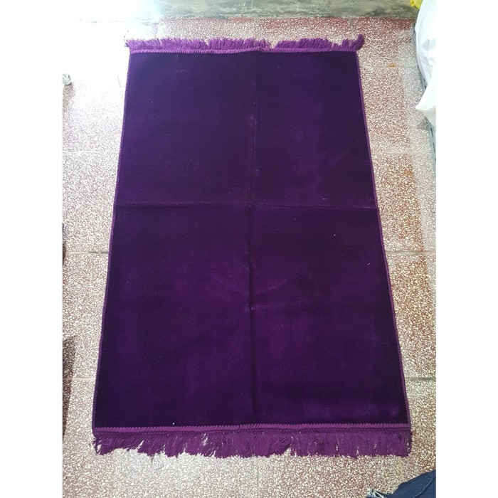 grosir sajadah premium turki polos ungu 70x110