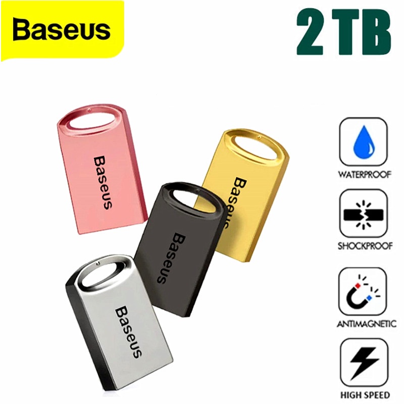 Baseus Flash Disk USB 2.0 Kapasitas 2TB Bahan Metal Anti Air