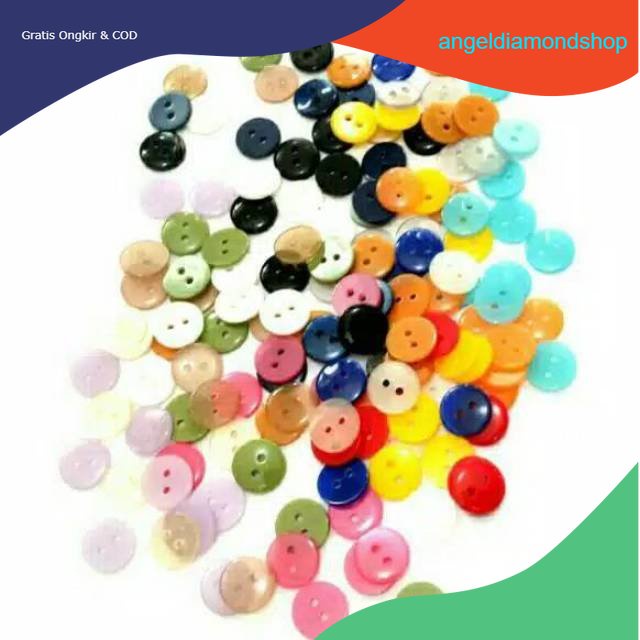 WARNA WARNI Isi 144 pcs Diameter 11 mm - Kancing Baju Gepeng - Kancing Baju Diameter 11 mm