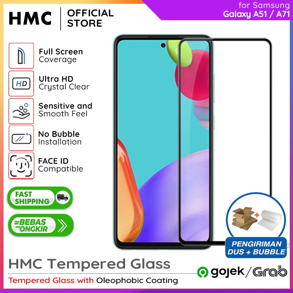original hmc premium full cover tempered glass samsung galaxy a51 2020   samsung galaxy a71 2020