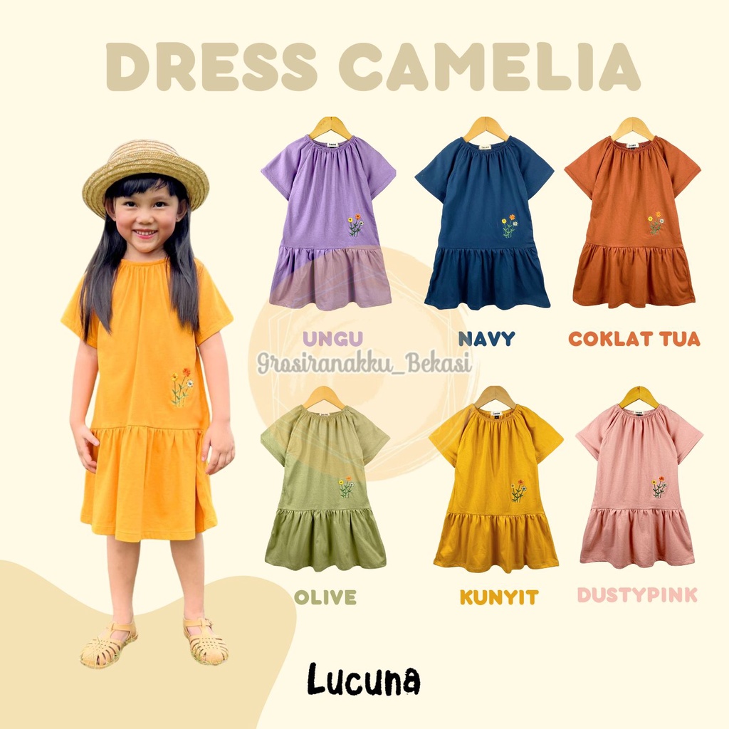 Dress Anak Camelia Lucuna Mix Warna Size 1-5 THN