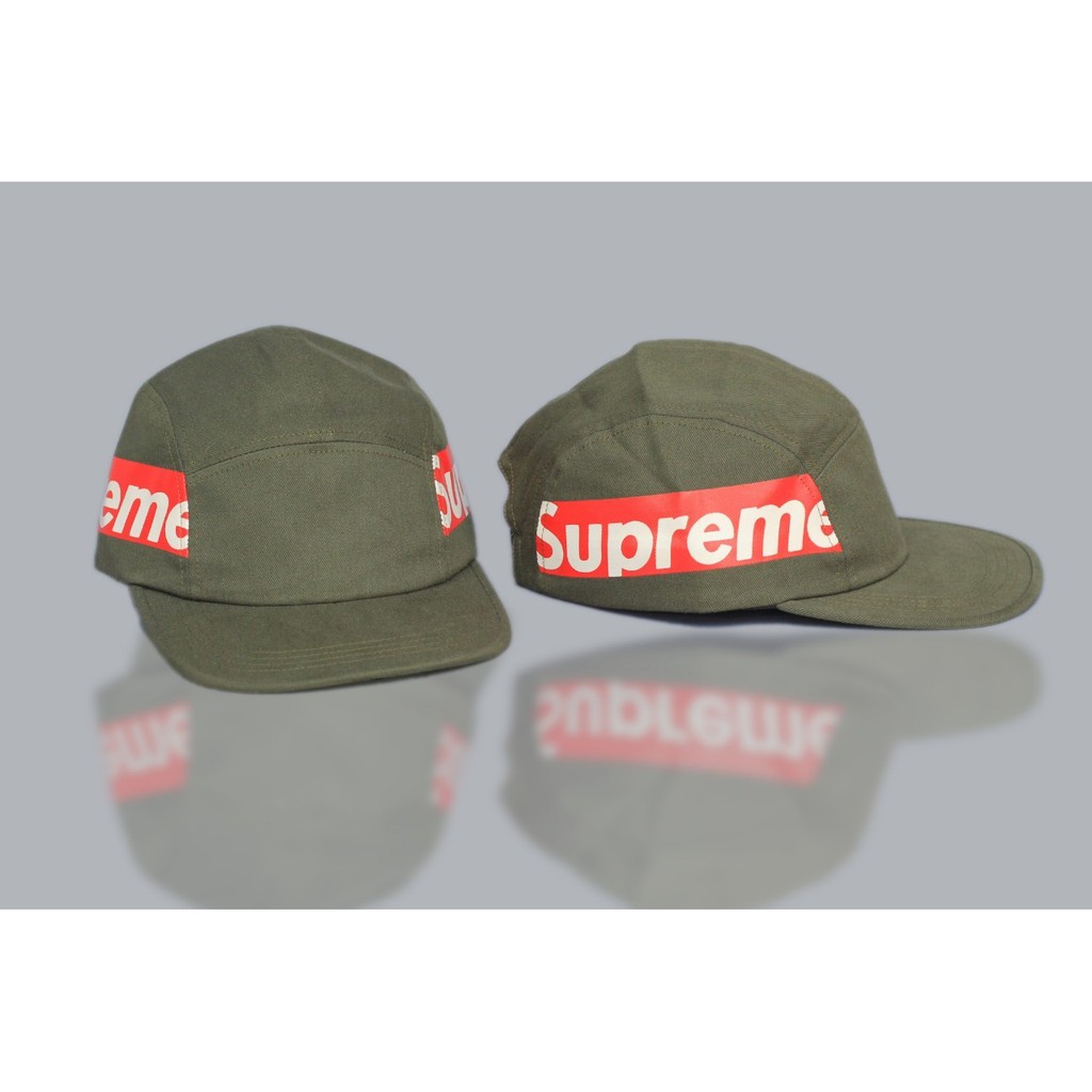 Topi 5 Panel Supreme font White