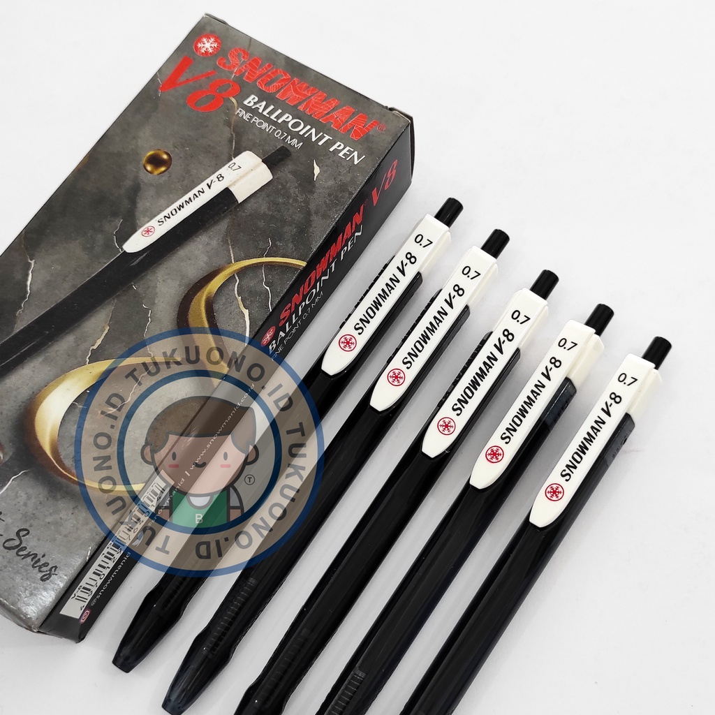 

Snowman V8 0.7 | Tinta Hitam | Ballpoint Pulpen Pen