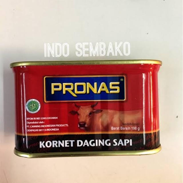 Pronas 198g x 48 / Pronas Kecil Dus / Pronas Karton / Kornet Daging Sapi Pronas 198g dus